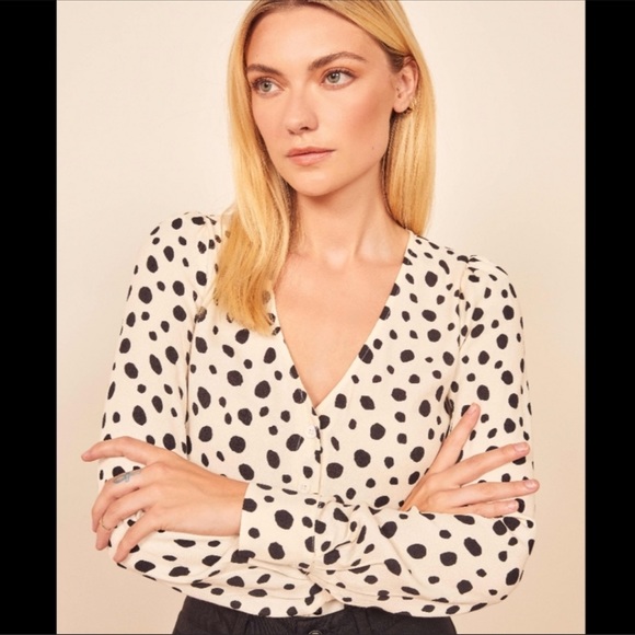 Reformation Annalise Top in Ink Blot Size X Small - Picture 2 of 9